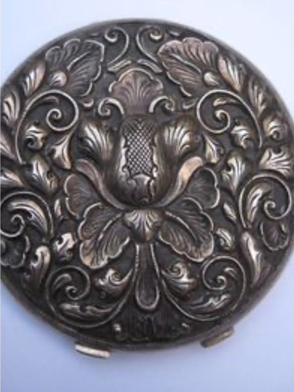 Antique 800 Solid Silver Art Nouveau Compact Mirror – WHD Hallmark, Mint